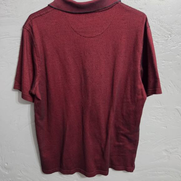 George Men's Dark Red with Black detailed design Polo Shirt Size Medium - Picture 4 of 5